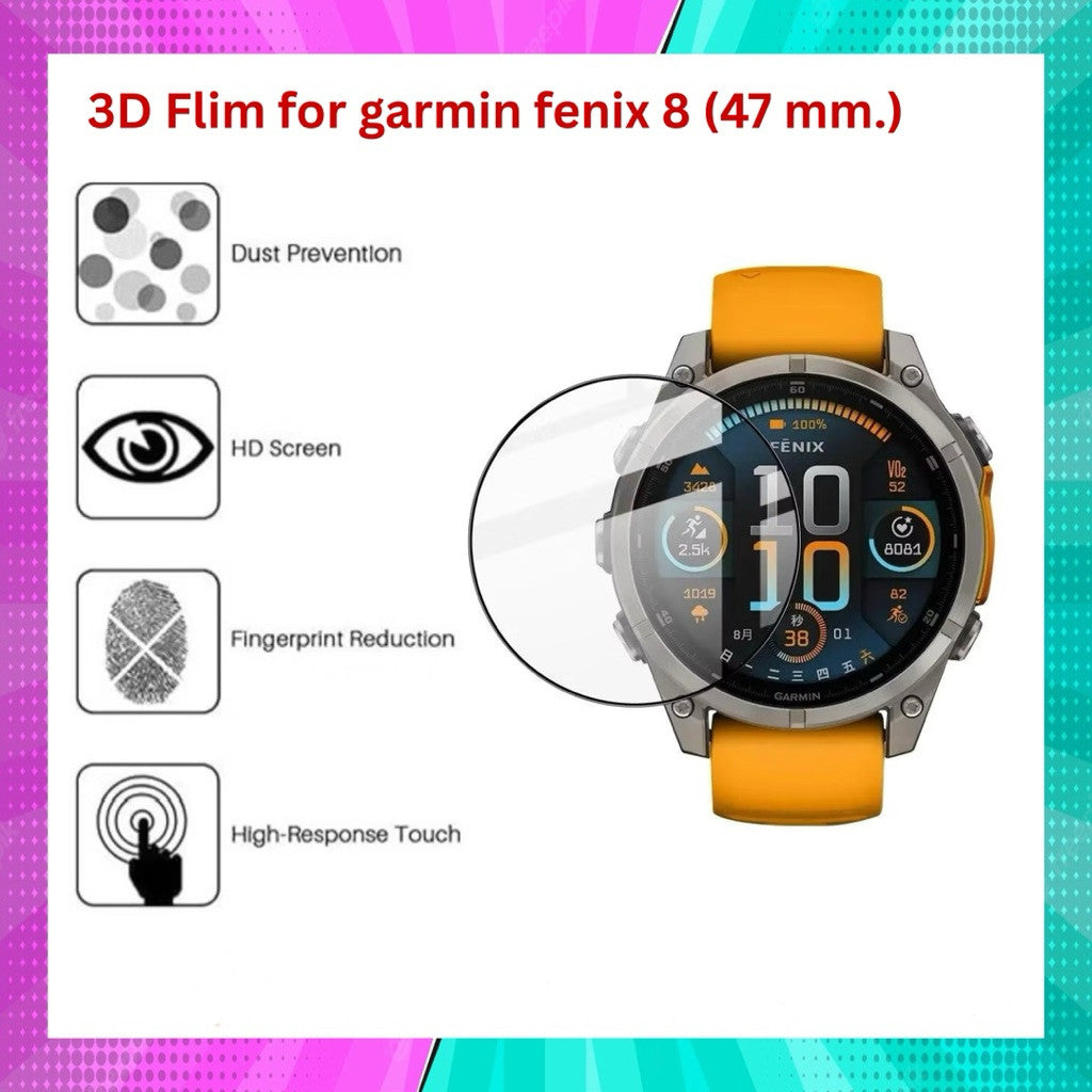 ฟิล์ม 3D สําหรับ Garmin Fenix 8(43/47/51 mm)/7S/7/7X/6S/6/6X/Epix pro 2(42/47/51 mm) สินค้าในไทย จัดส่งภายใน 24 ชั่วโมง